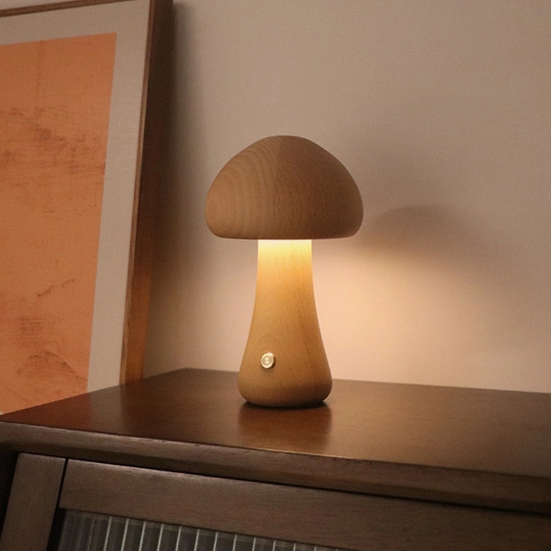 Premium Mushroom Night Light - Tap Switch, Adjustable Brightness